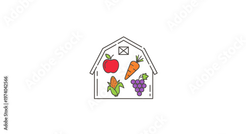 Colorful Farm Fresh Produce Logo.