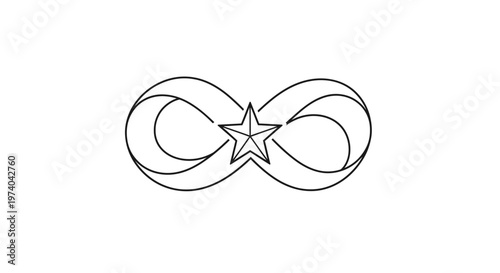 Crescent Star Infinity Symbol.
