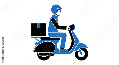 Delivery Rider on Blue Scooter.
