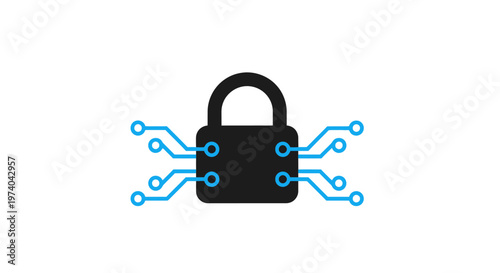 Digital Lock with Circuit Lines.