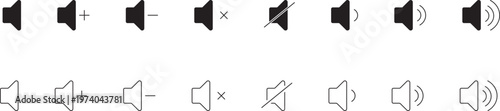 speaker icon. noise icons symbol. sound level. silent signs ...


iStock
Volume Icons Mute Of Sound 