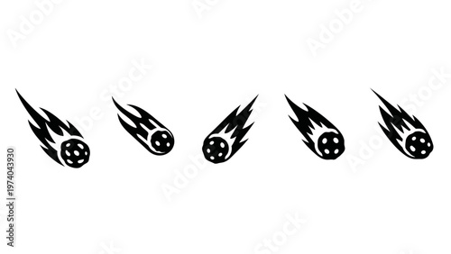 Meteor Shower Icon Set - Cosmic Event Graphic Elements