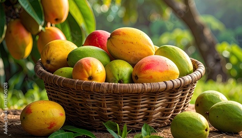 Basket of mango and guava, Guadeloupe