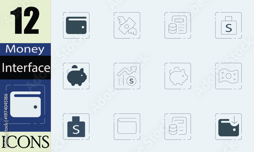 Finance UI Money Interface Icons – Online Banking Vector Set