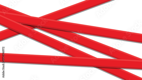 Red Caution Warning Tape Stripes Vector on Isolated Background