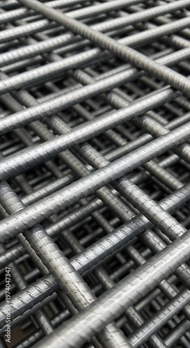 Steel rebar mesh grid for reinforced concrete construction