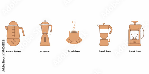 A collection of illustrated coffee brewing methods and apparatus