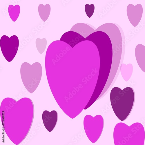 Illustration of Hearts shaped Mother's day decorative hearts pattern.