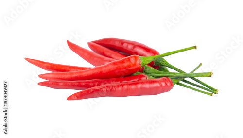 Bilde på lerret Pile of fresh spicy red chili peppers isolated on transparent background