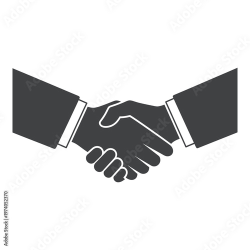Handshake between two people in business attire shaking hands firmly icon