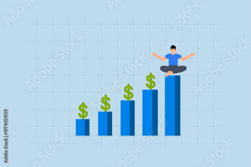 Investment growth, entrepreneur experiencing an increase in revenue and financial returns