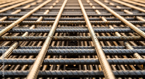 Steel rebar grid for reinforced concrete construction