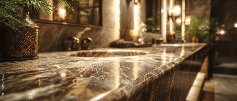 Obraz premium Elegant bathroom interior design with marble countertop