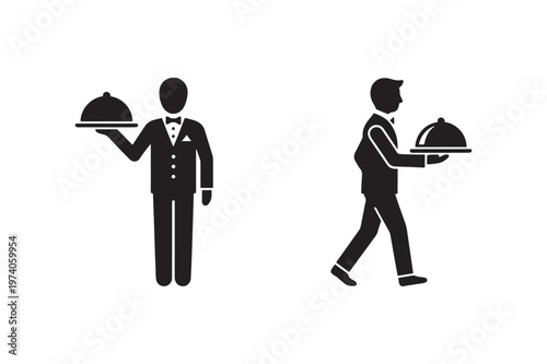 Restaurant Waiter Icon Set