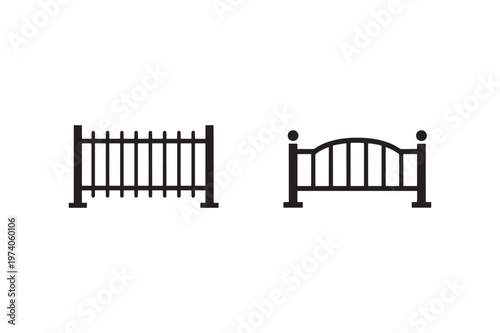 Street Fence Icon Set