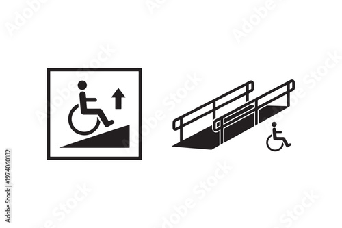 Wheelchair Ramp Icon Set