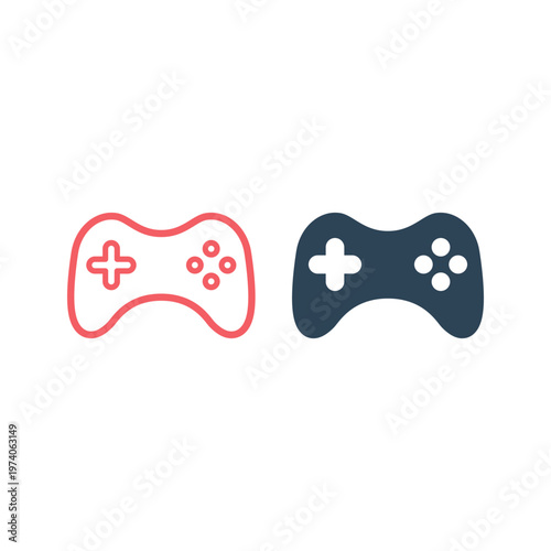 Minimal gaming symbol. Stream modern games. Wireless controller icons set vector.