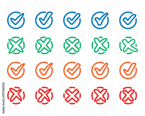 Wrong Checkmark Icon Long Shadow Vector