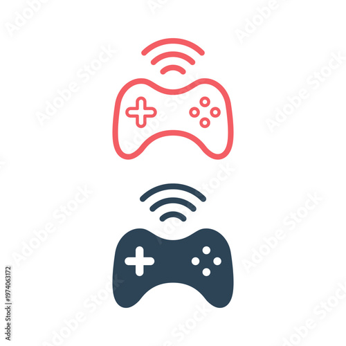 Minimal gaming symbol. Stream modern games. Wireless controller icons set vector.