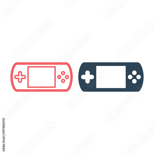 Minimal gaming symbol. Stream modern games. Wireless controller icons set vector.
