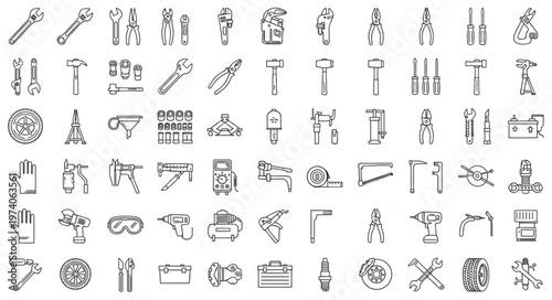 Collection of Various Icons and Symbols.