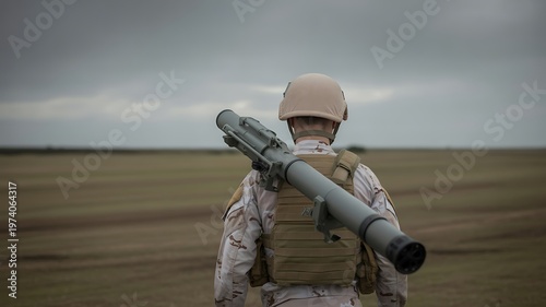 Military, soldier, army, combat, weapon, rocket launcher, tactical gear, camouflage