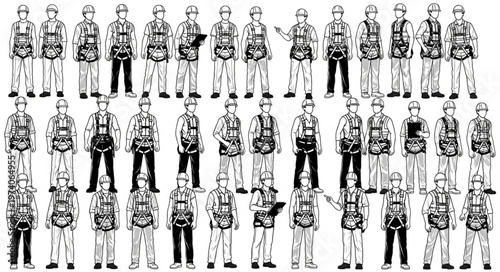 Collection of Soldiers in Military Uniforms, Diverse Poses.