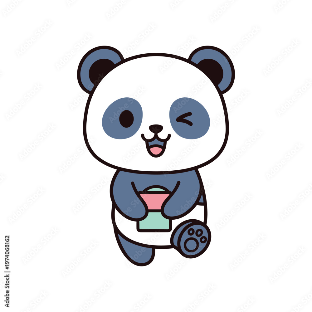 Fototapeta premium Panda Character Illustration Cute Cartoon Business
