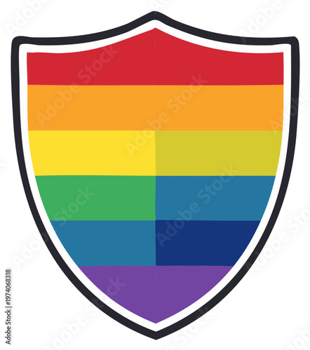 Free Download Rainbow Pride Flag Shield Emblem - GFXLoad