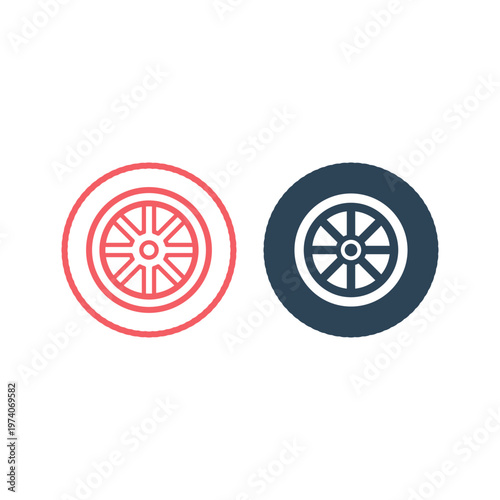 Tire icons set car wheel vector best flat design