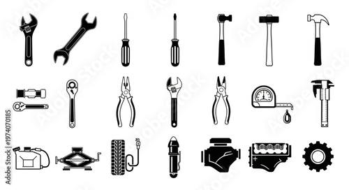 Collection of Various Tools and Equipment for Repair and Maintenance.
