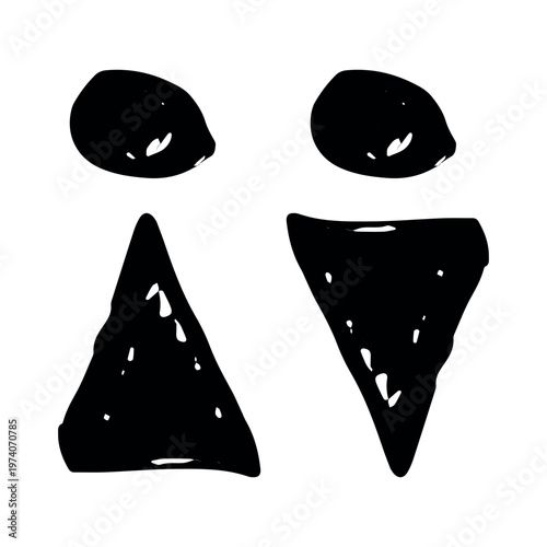 Hand drawn female and male gender identity sign Girls and boys Man and woman pictogram Lady and gentleman for restroom, toilet, washroom, lavatory, closet, WC, bathroom, door sticker