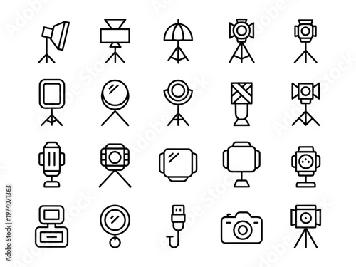 Vector of a collection of photography and camera equipment