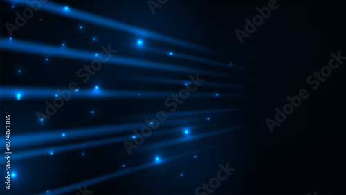 Futuristic digital technology ultra speed lines with blue light technology background.