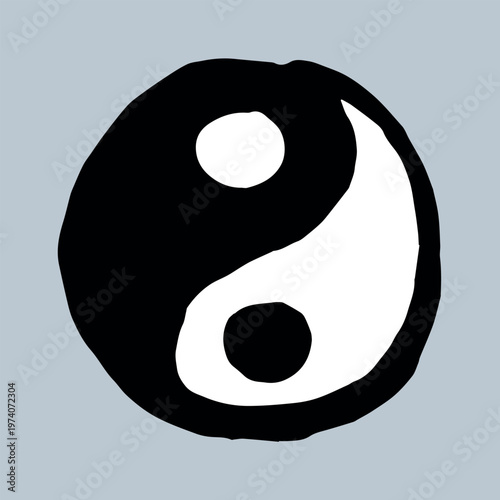 Hand drawn yin yang symbol Zen and Tao Harmony and balance Black and white yin and yang sign Taichi, Taoism, Buddhism, Japan, Chinese, Asian, yoga, meditation, karma, peace, dualism