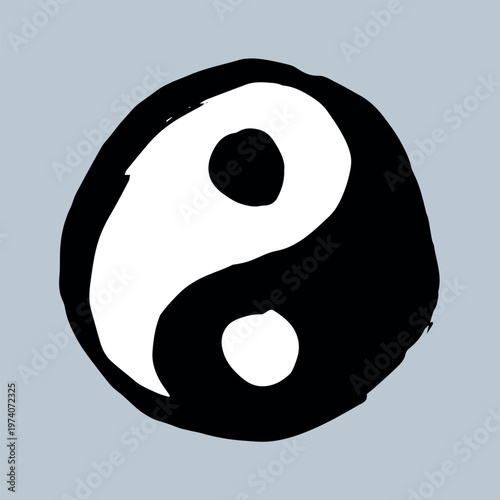 Hand drawn yin yang symbol Zen and Tao Harmony and balance Black and white yin and yang sign Taichi, Taoism, Buddhism, Japan, Chinese, Asian, yoga, meditation, karma, peace, dualism