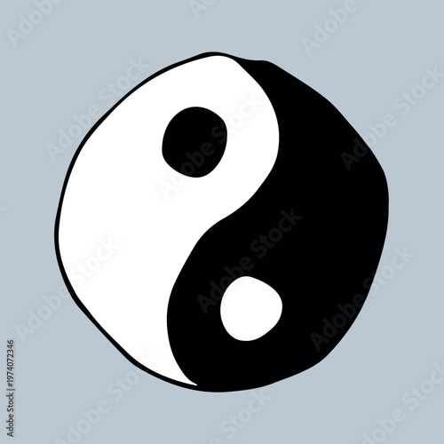 Hand drawn yin yang symbol Zen and Tao Harmony and balance Black and white yin and yang sign Taichi, Taoism, Buddhism, Japan, Chinese, Asian, yoga, meditation, karma, peace, dualism