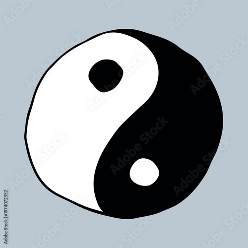 Hand drawn yin yang symbol Zen and Tao Harmony and balance Black and white yin and yang sign Taichi, Taoism, Buddhism, Japan, Chinese, Asian, yoga, meditation, karma, peace, dualism