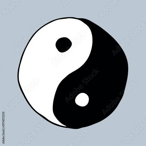 Hand drawn yin yang symbol Zen and Tao Harmony and balance Black and white yin and yang sign Taichi, Taoism, Buddhism, Japan, Chinese, Asian, yoga, meditation, karma, peace, dualism