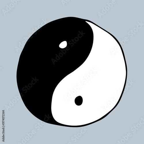 Hand drawn yin yang symbol Zen and Tao Harmony and balance Black and white yin and yang sign Taichi, Taoism, Buddhism, Japan, Chinese, Asian, yoga, meditation, karma, peace, dualism