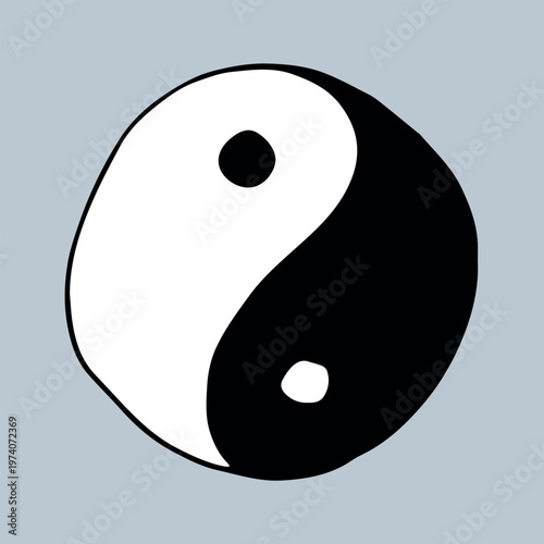 Hand drawn yin yang symbol Zen and Tao Harmony and balance Black and white yin and yang sign Taichi, Taoism, Buddhism, Japan, Chinese, Asian, yoga, meditation, karma, peace, dualism