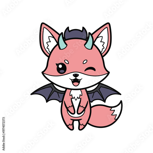 Devil Fox Cartoon Character Mascot