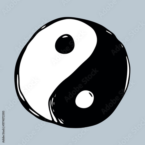 Hand drawn yin yang symbol Zen and Tao Harmony and balance Black and white yin and yang sign Taichi, Taoism, Buddhism, Japan, Chinese, Asian, yoga, meditation, karma, peace, dualism