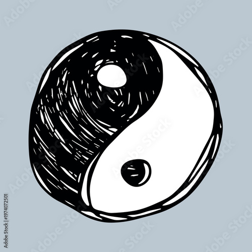 Hand drawn yin yang symbol Zen and Tao Harmony and balance Black and white yin and yang sign Taichi, Taoism, Buddhism, Japan, Chinese, Asian, yoga, meditation, karma, peace, dualism