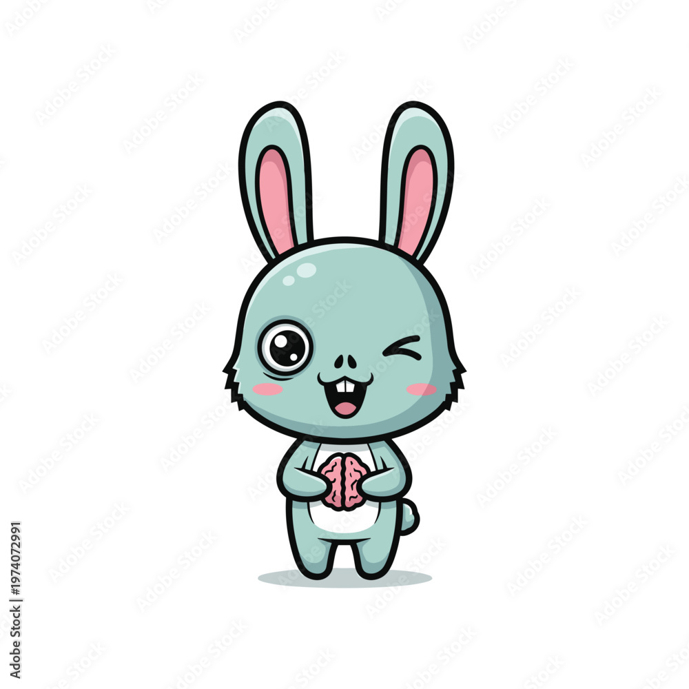 Obraz premium Bunny Brain Cartoon Commercial