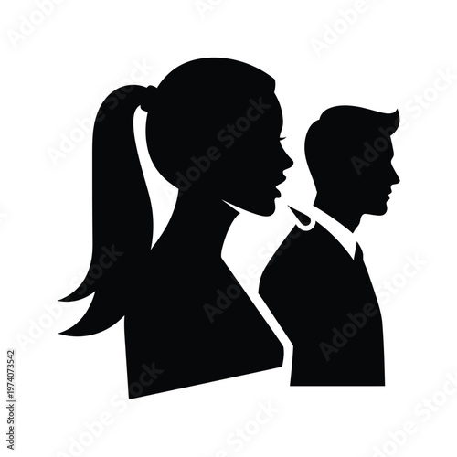 illustrated silhouette of two people sharing a kiss in minimalist art style