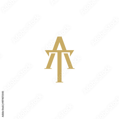 Letter TA Logo Design Vector. AT Initial Logo