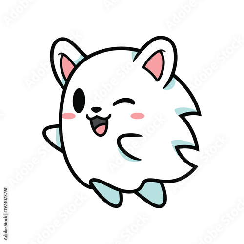 Cute Cat Character Winking Commercial Art