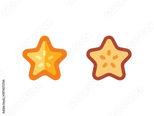 Star shaped cookies isolated on white background for baking and food decoration