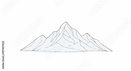 Mountain range, vector illustration, simple outline, landscape icon